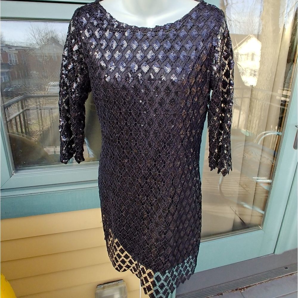 Ark & Co. Sequined Black Party Dress - Picture 2 of 8